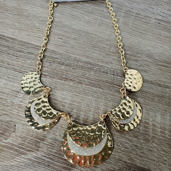 APT 9 GOLD‎ SPARKLY STATEMENT NECKLACE NEW - Picture 7 of 11